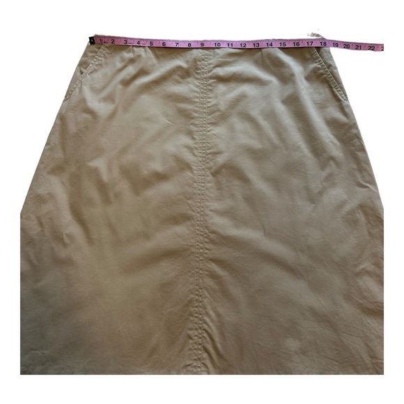 Banana Republic Flat Front A-Line Skirt Midi High Rise Slash Pockets Size 14 - Picture 6 of 9